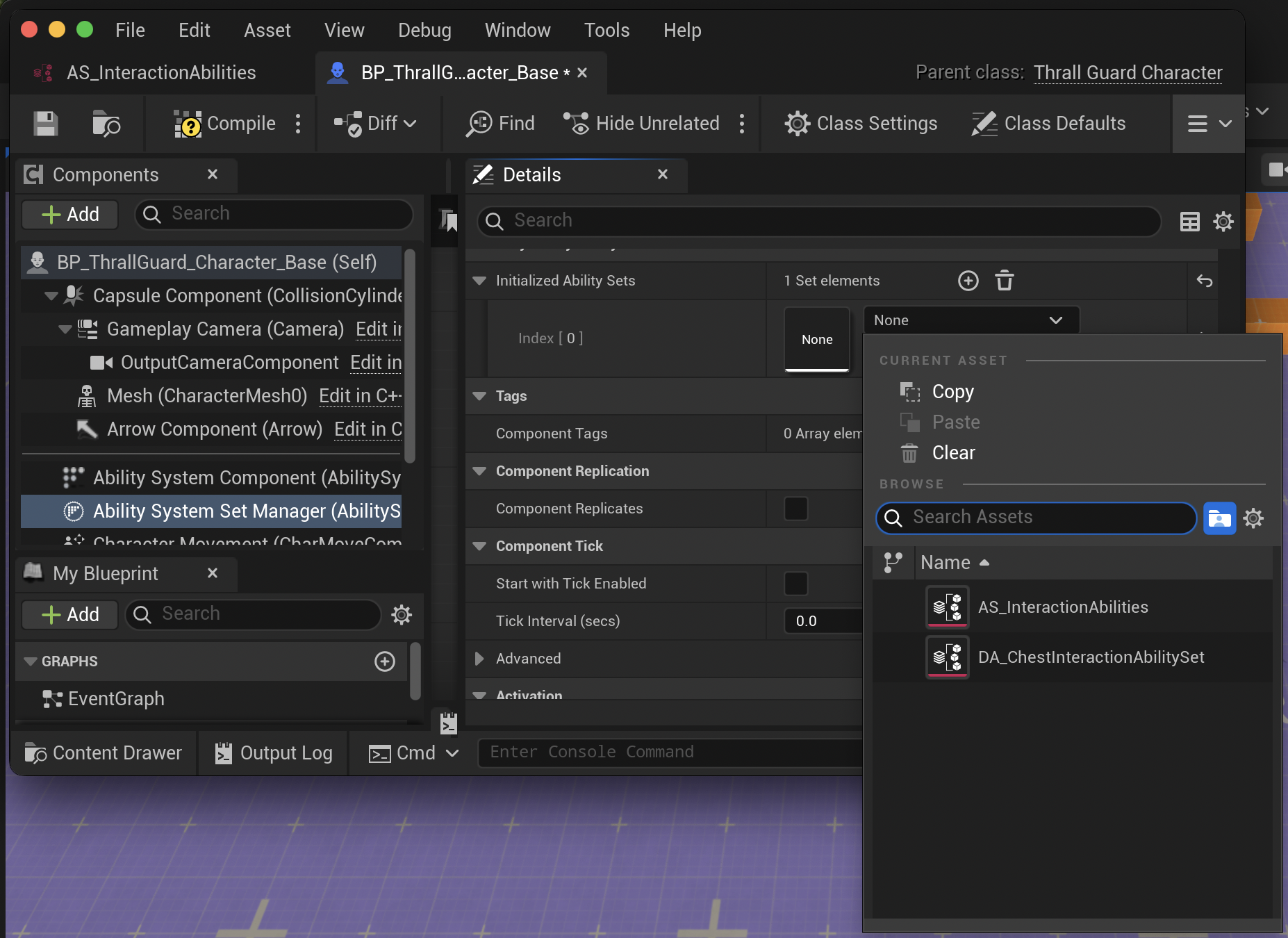 Initialization of Ability System Set Manager